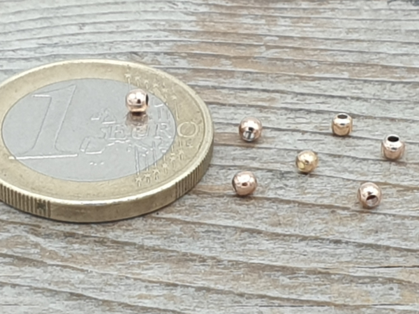 finding, 2mm, silver rosegold
