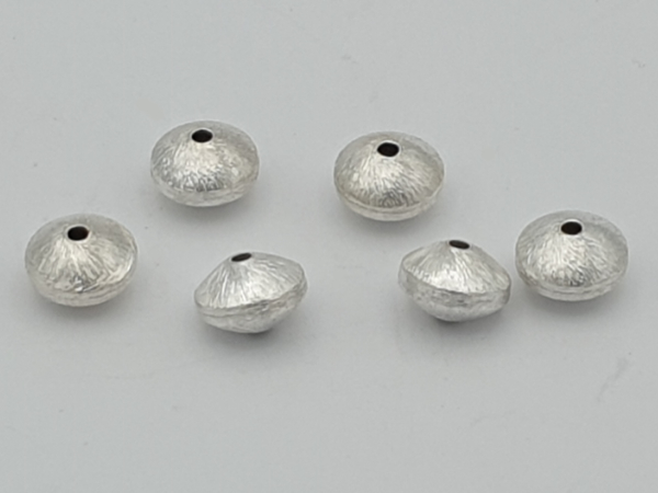 Zwischenteil, Scheibe 8x6mm, Metall versilbert