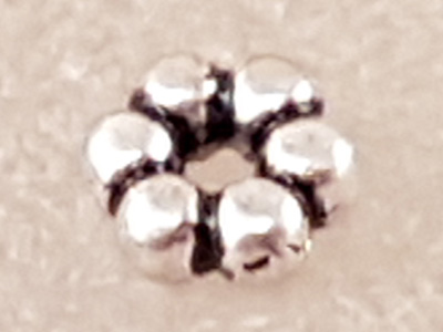 finding, flower 3x1mm, metal antik