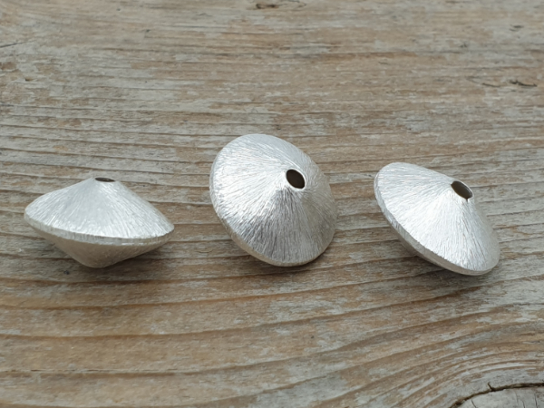finding, disc 20x13mm, metal silver plated