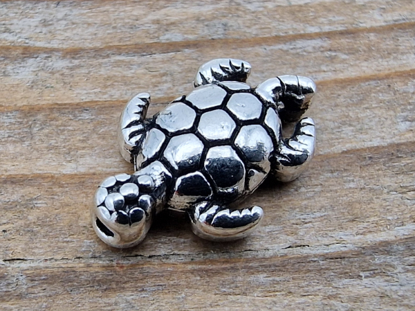 finding, turtle 13mm, metal antik