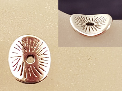 Zwischenteil, Scheibe Wave 9mm, Metall silberfarben