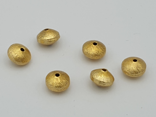 finding, disc 8x6mm, metal gold plated