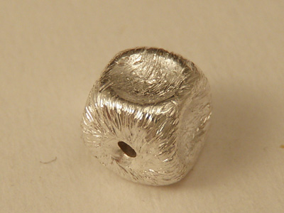 finding, cube 5mm, silver