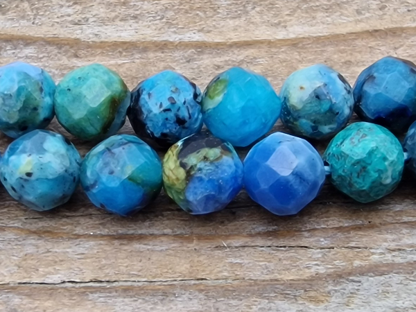 blue opal necklace 4mm facetted
