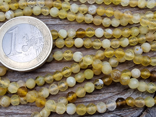 yellow opal necklace faceted 4mm