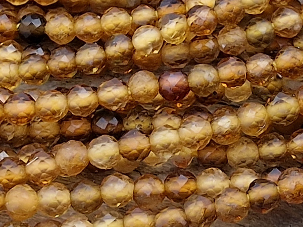 yellow tourmaline necklace faceted 2mm