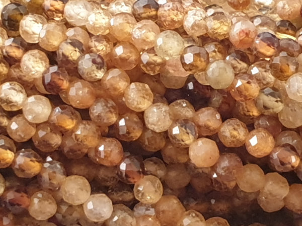 yellow tourmaline necklace faceted 2mm