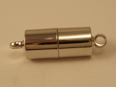 magnetic clasp 6x6mm rhodium plated, glued