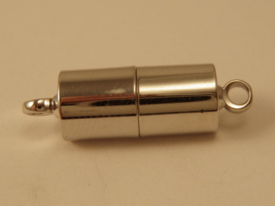 Magnetschliesse 6x6mm rhodiniert, geklebt