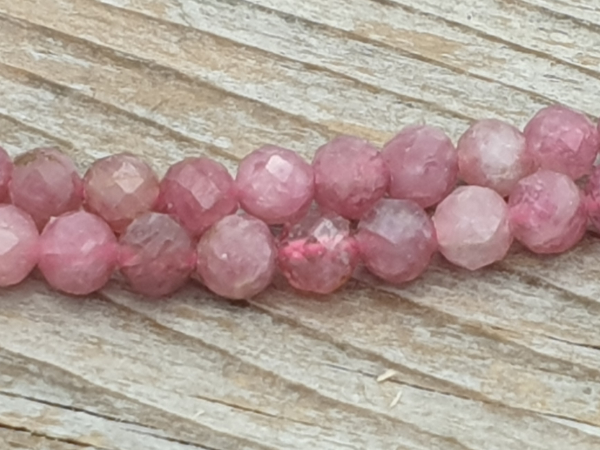 rubelite - red tourmaline necklace faceted 4mm