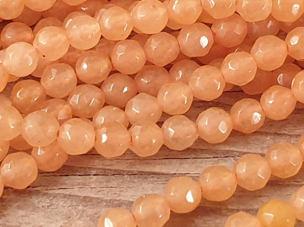 red aventurin necklace faceted 4mm