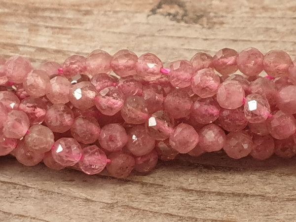 rubelite - red tourmaline necklace faceted 2mm A