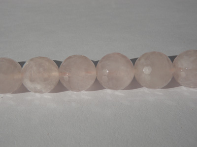 rosequartz necklace faceted 12mm