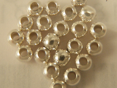 crimping bead 0.8mm, silver, 100 pcs