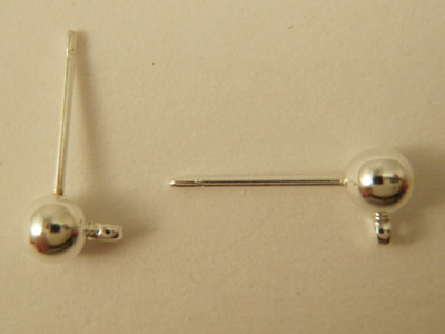 Ohrstecker 4mm (2 Stk), Messing versilbert